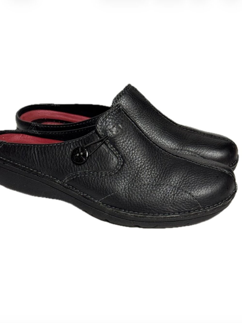Canyon River Blues LIZA Black Leather Slip On Comfort Shoes Women's Clog - 8.5M